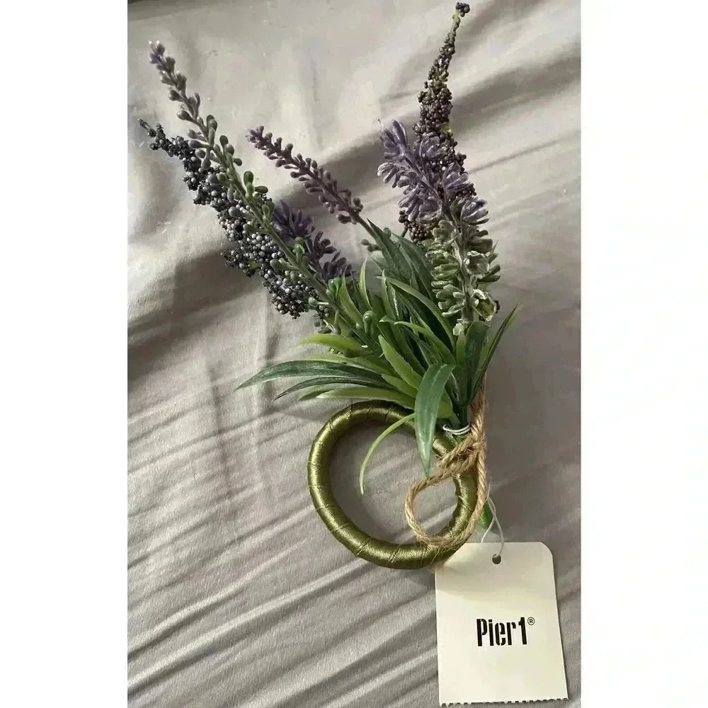 Pier 1 Napkin Holder Floral Easter Fall Harvest Spring Purple Green New With Tag